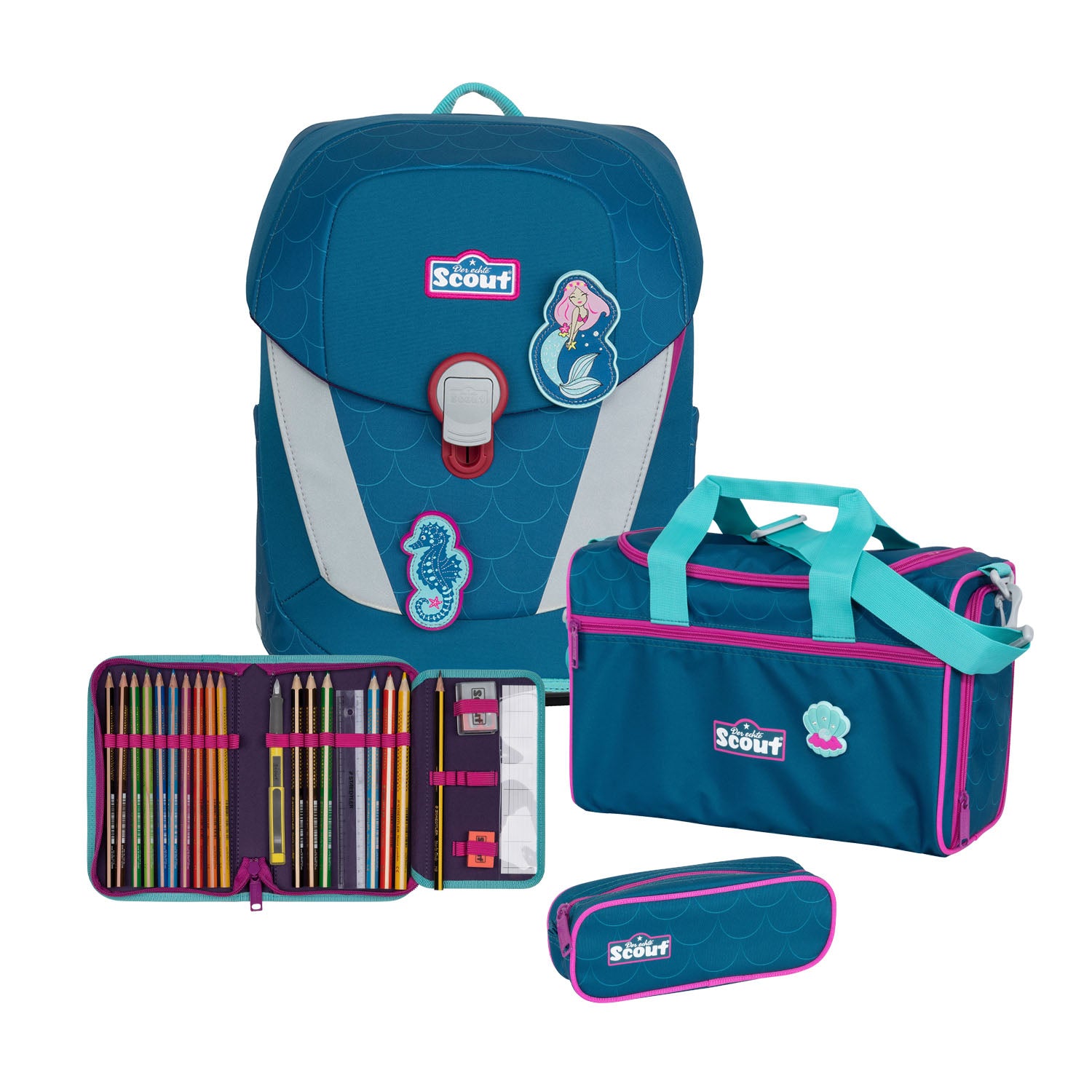 Scout Sunny II - Schulranzen-Set 4-teilig