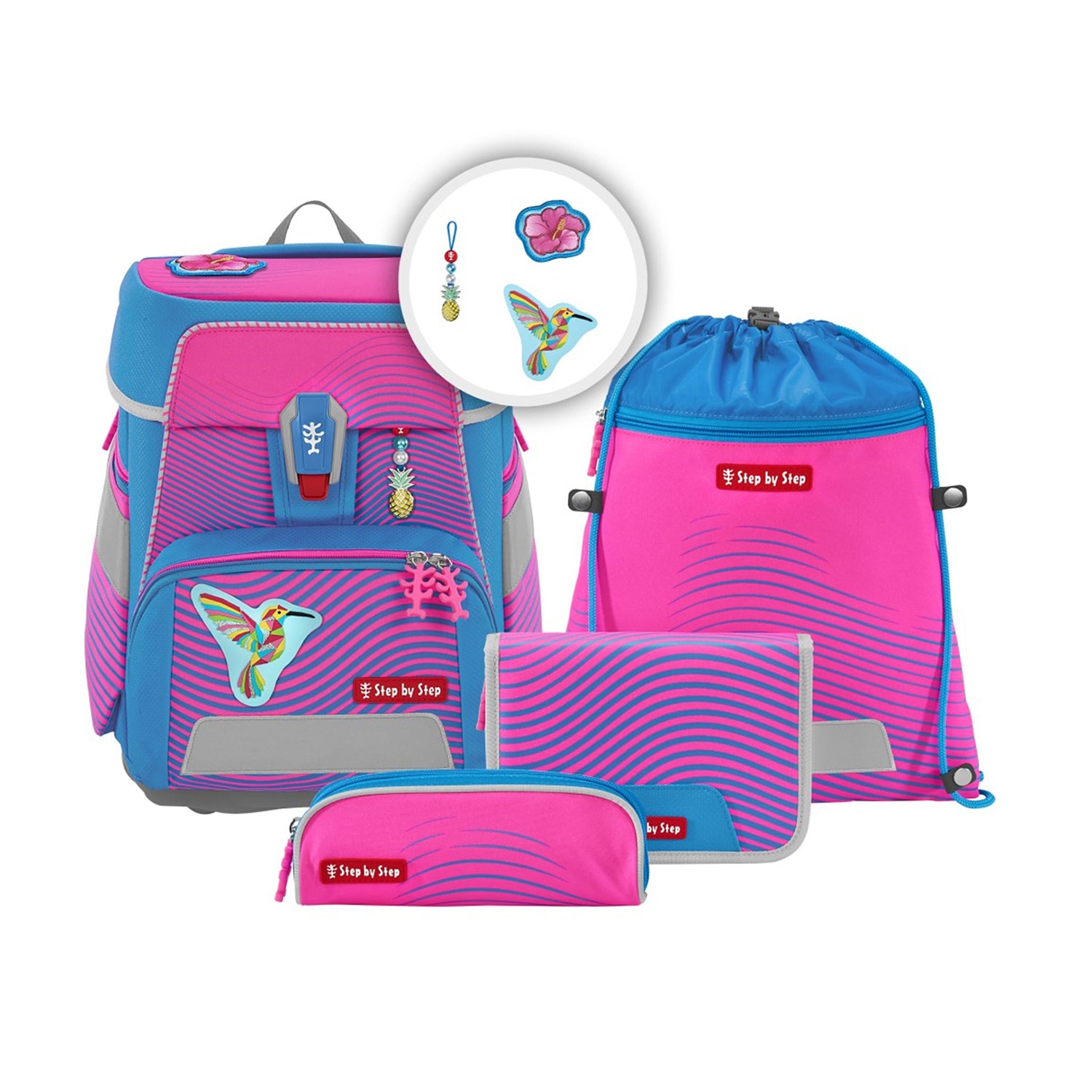 Step by Step Space Neon- Schulranzen-Set 5-teilig