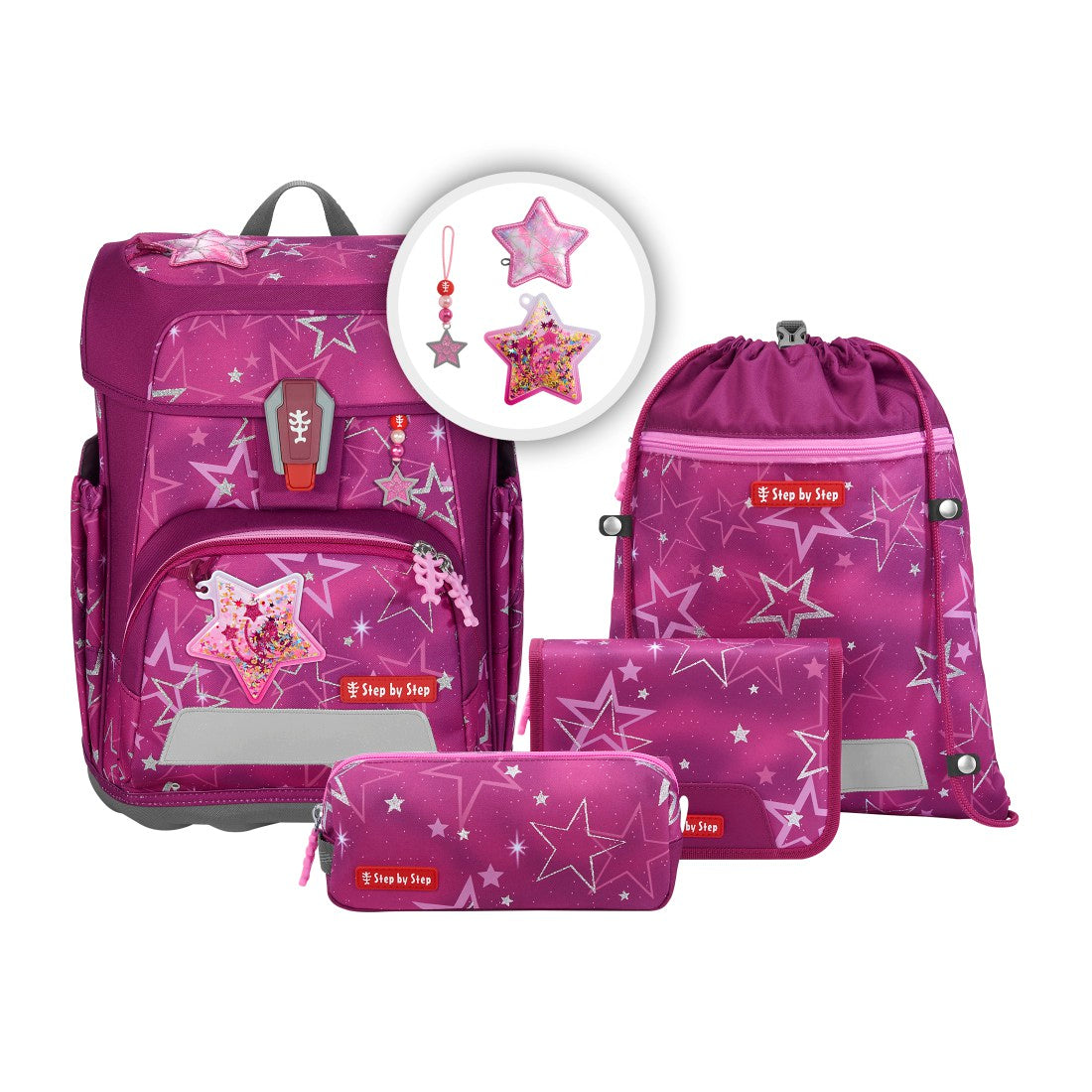 Step by Step Cloud Glitter Schulranzen-Set 5-teilig